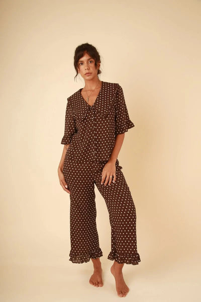 Selene Polka Dot Set - Brown