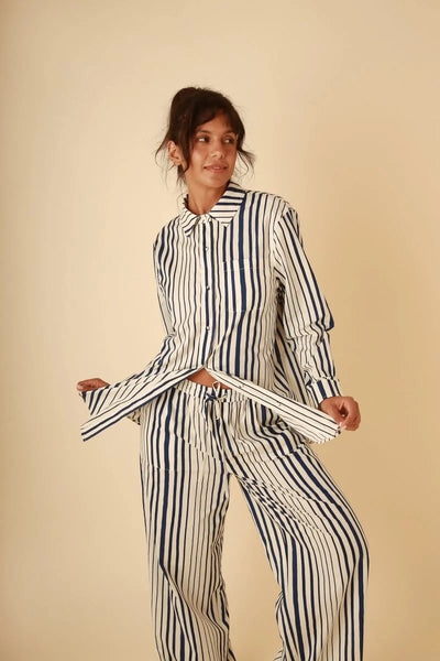 Lila Stripe Set - Navy