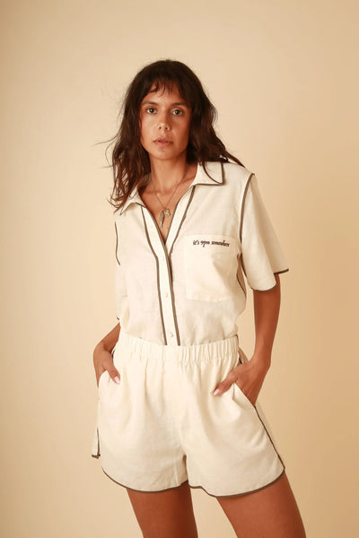 Matilda Linen Set - Cream