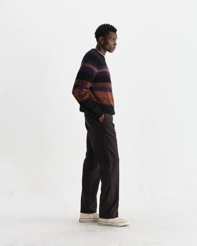 Wilde Crew Brush Stripe Jumper - Black/Dark Multi