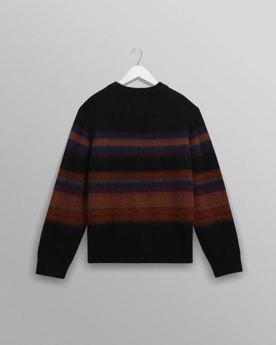 Wilde Crew Brush Stripe Jumper - Black/Dark Multi