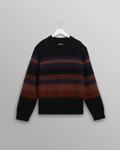 Wilde Crew Brush Stripe Jumper - Black/Dark Multi