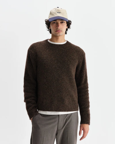 Wilde Crew Fluffy Wool Blend Jumper - Brown