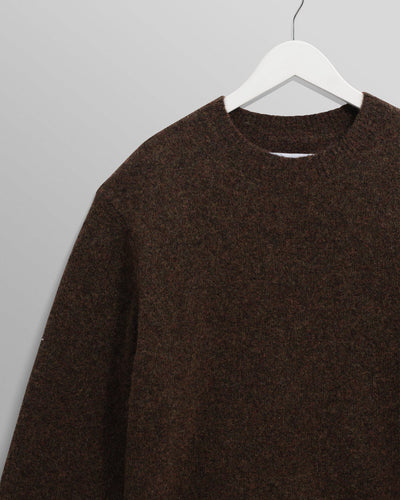Wilde Crew Fluffy Wool Blend Jumper - Brown