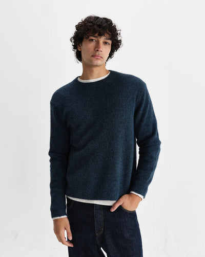 Wilde Crew Fluffy Wool Blend Jumper - Teal