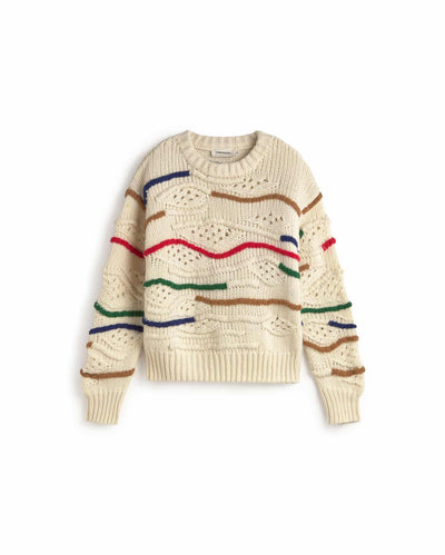 Macrame Candela Knitted Sweater - Multicolour Ecru
