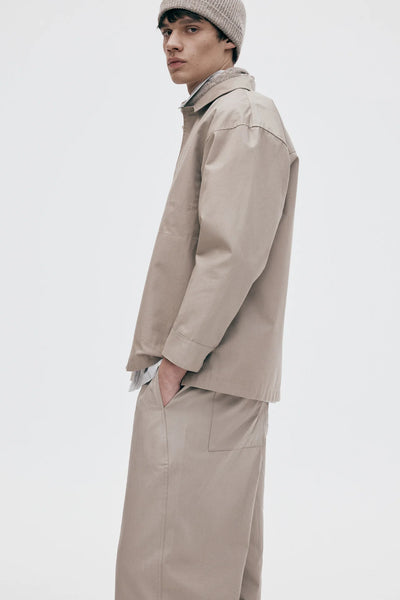 Wool and Silk Tie Scarf - Beige Melange