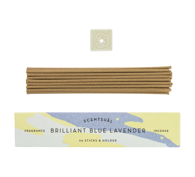 Scentsual Japanese Incense + Ceramic Holder  - Brilliant Blue Lavender