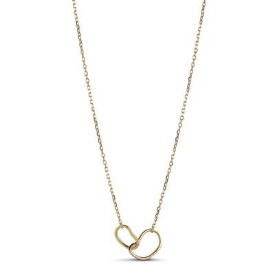 Organic Double Circle Necklace - Gold