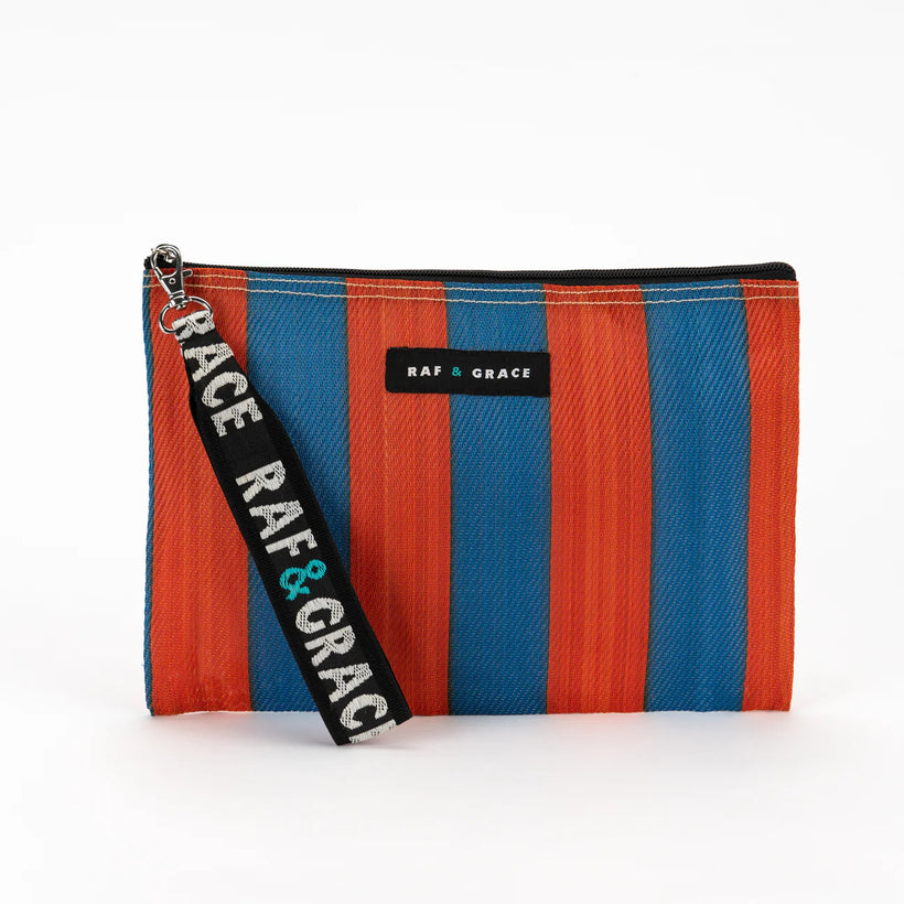 Small Pouch - Navy & Orange