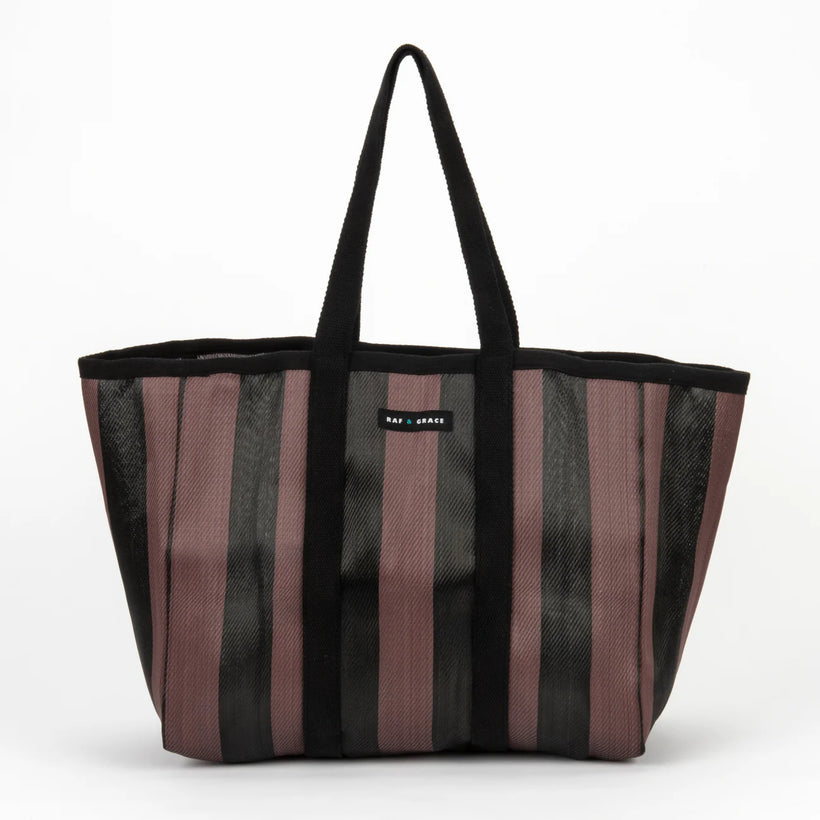 Large Shopper Bag - Fig Brown/Black