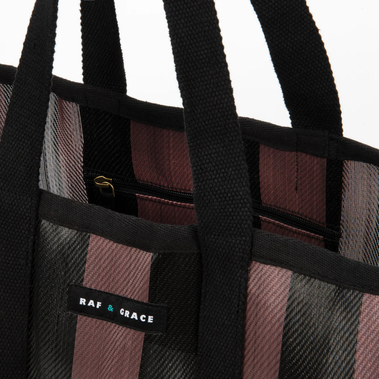 Large Shopper Bag - Fig Brown/Black
