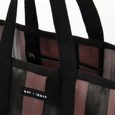 Large Shopper Bag - Fig Brown/Black
