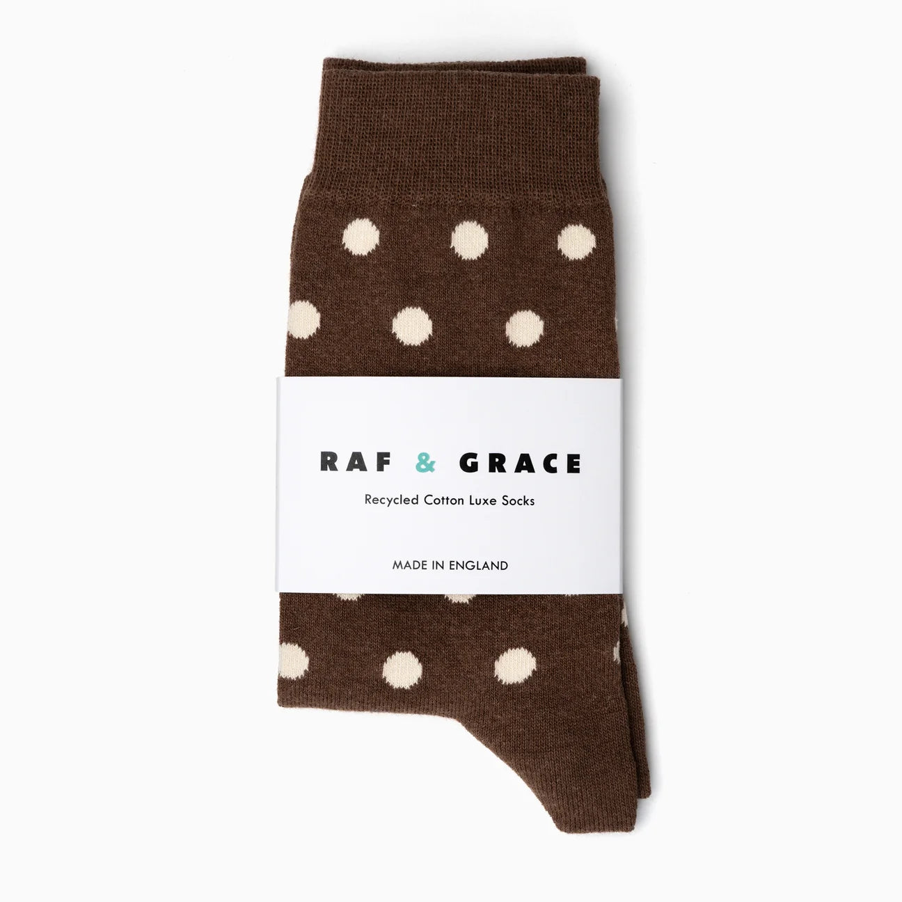 Luxe Cotton Socks - Polka Dot Ecru/Coffee
