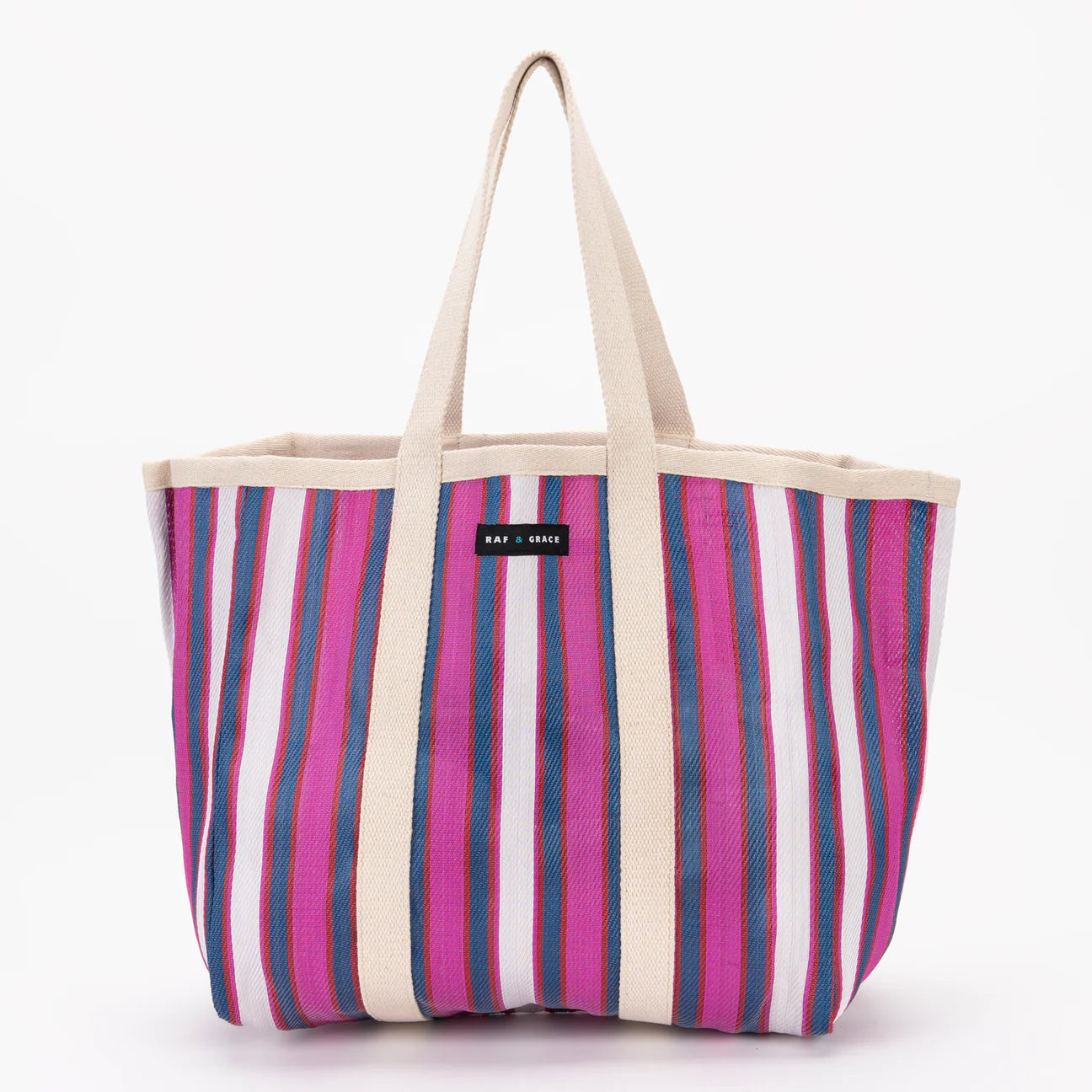 Large Shopper Bag - Navy/Purple