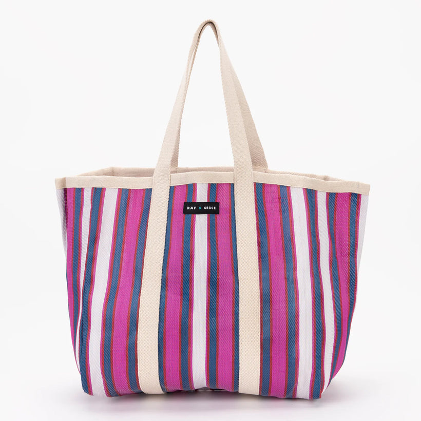 Large Shopper Bag - Navy/Purple
