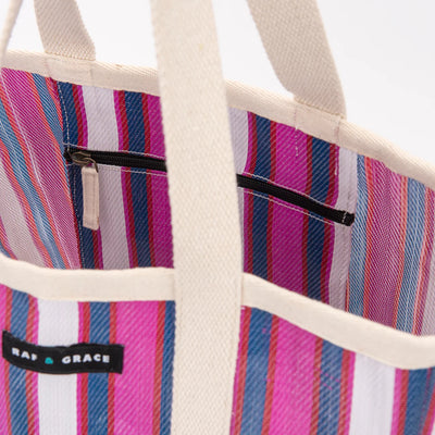 Large Shopper Bag - Navy/Purple