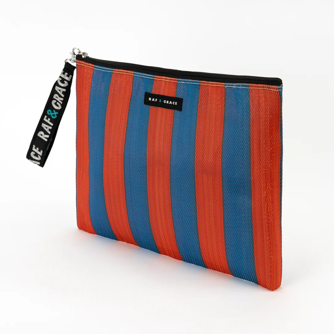Large Pouch - Navy & Orange