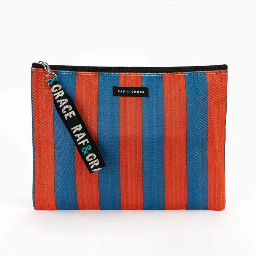 Large Pouch - Navy & Orange