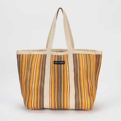 Large Shopper Bag -  Chocolate/Orange