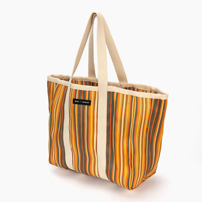 Large Shopper Bag -  Chocolate/Orange