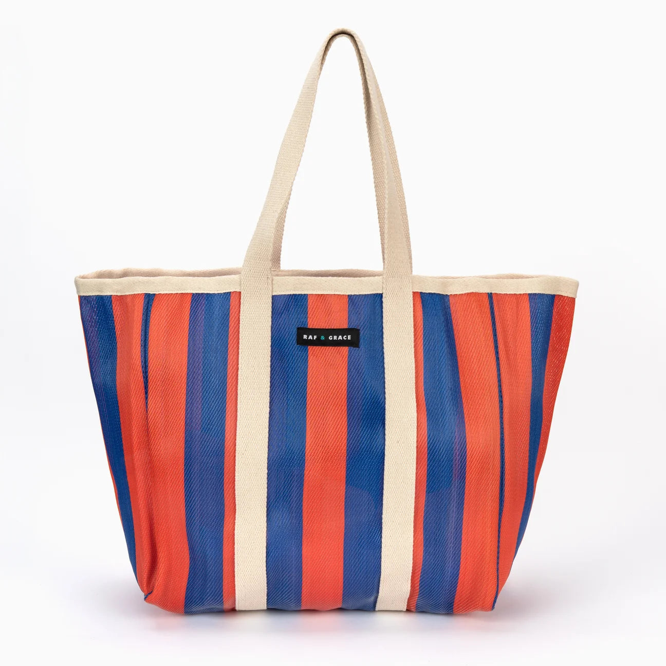 Large Shopper Bag - Blue/Tomato Red