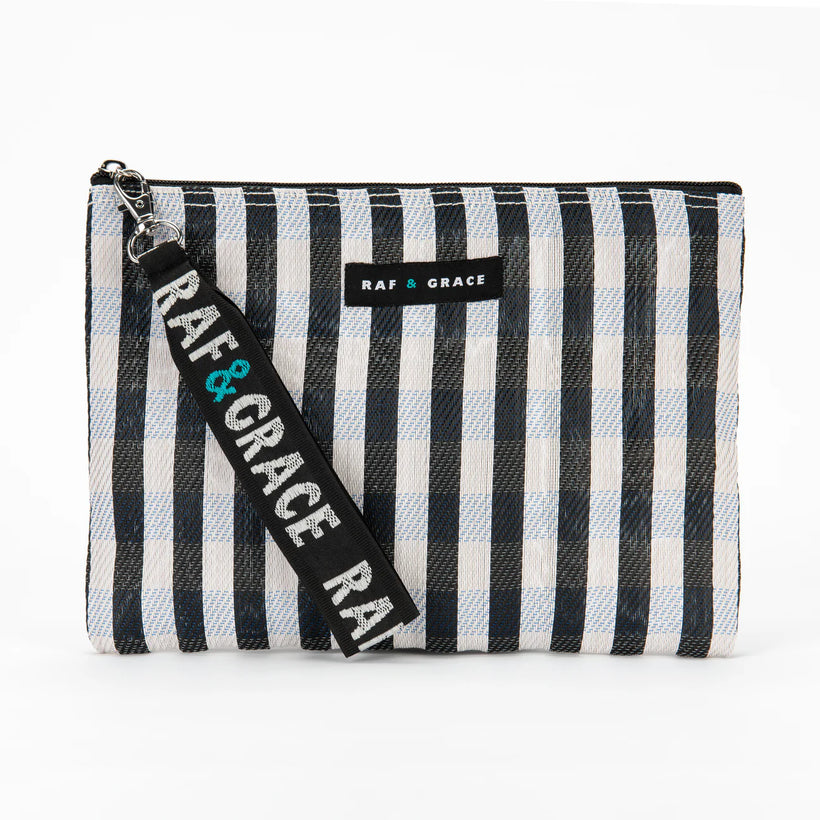 Small Pouch - Black/ White Stripe