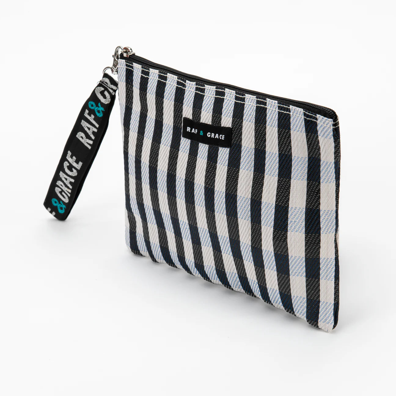 Small Pouch - Black/ White Stripe
