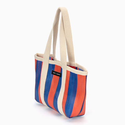 Mini Shopper Bag - Blue/Tomato Red