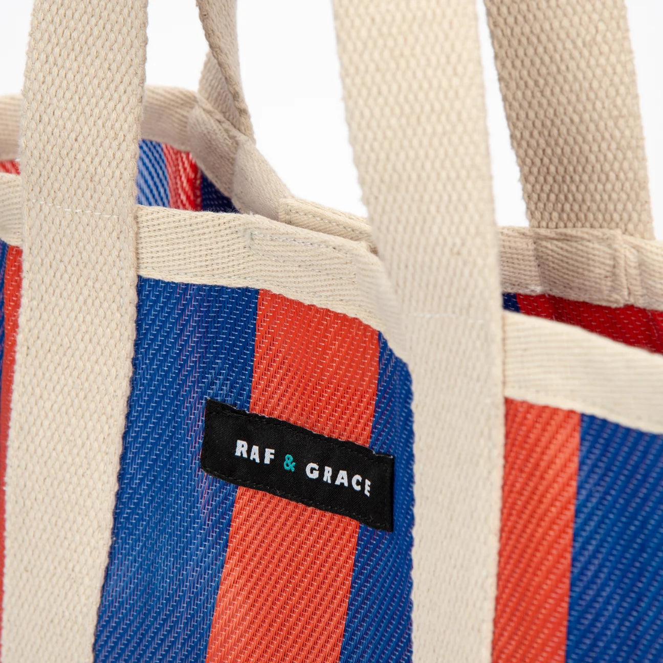 Mini Shopper Bag - Blue/Tomato Red