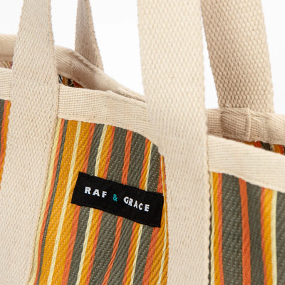 Mini Shopper Bag - Chocolate/Orange