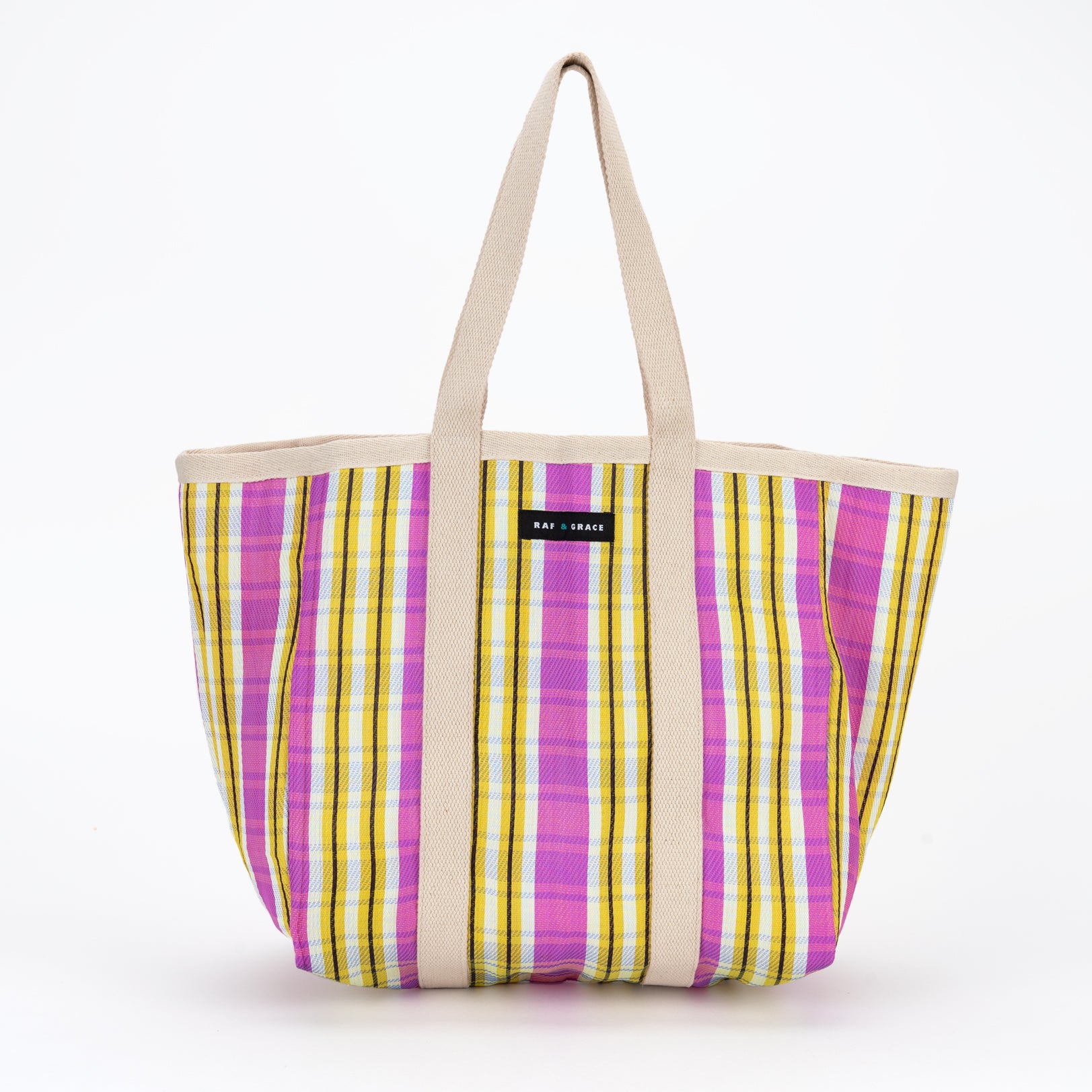 Large Shopper Bag - Pink & Yellow