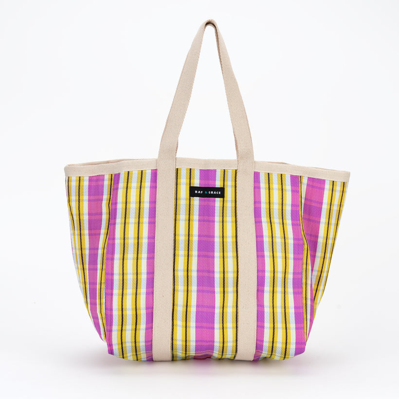 Large Shopper Bag - Pink & Yellow