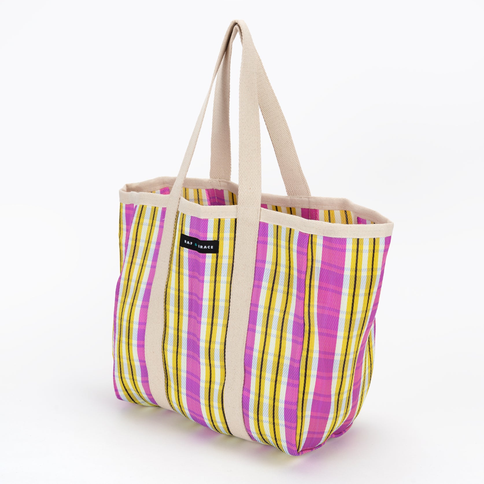 Large Shopper Bag - Pink & Yellow