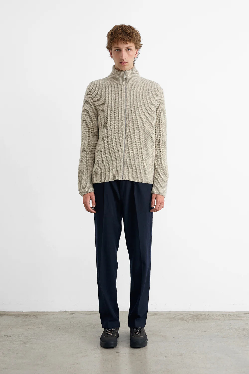 Paris Cardigan - Plain Light Grey Melange