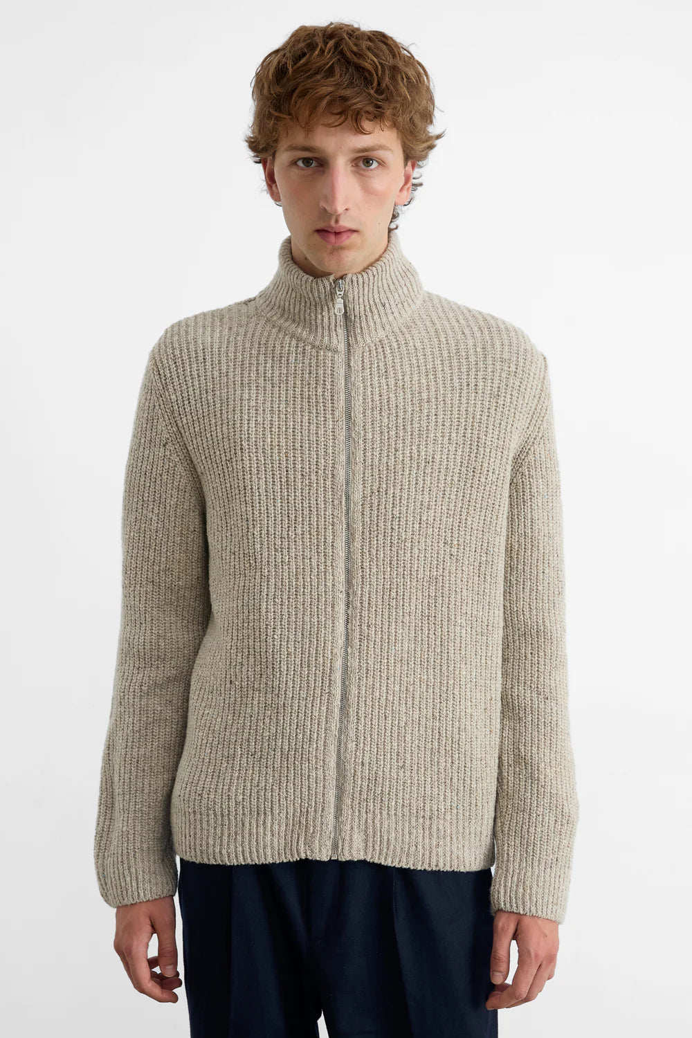Paris Cardigan - Plain Light Grey Melange