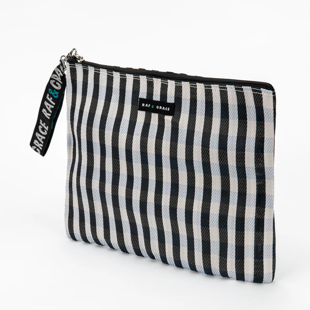 Large Pouch - Black/ White Stripe