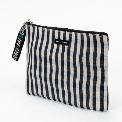 Large Pouch - Black/ White Stripe