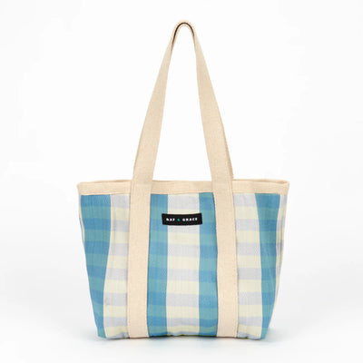 Mini Shopper Bag - Sky Blue/Ecru