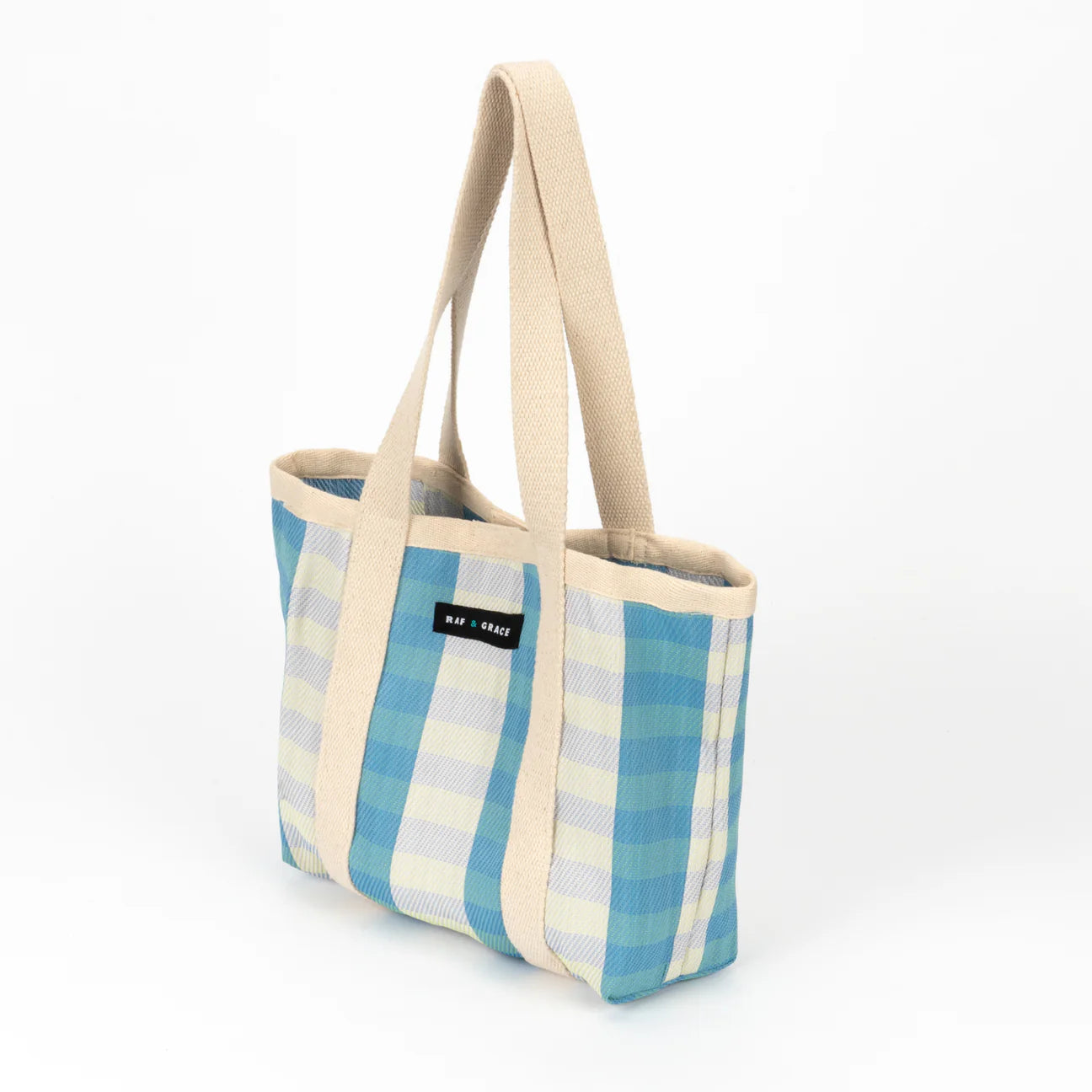 Mini Shopper Bag - Sky Blue/Ecru