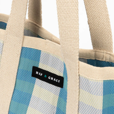 Mini Shopper Bag - Sky Blue/Ecru