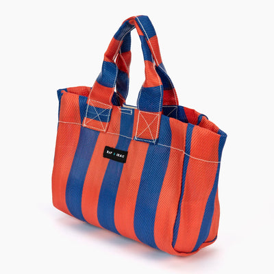 Micro Shopper Bag - Blue/Tomato Red
