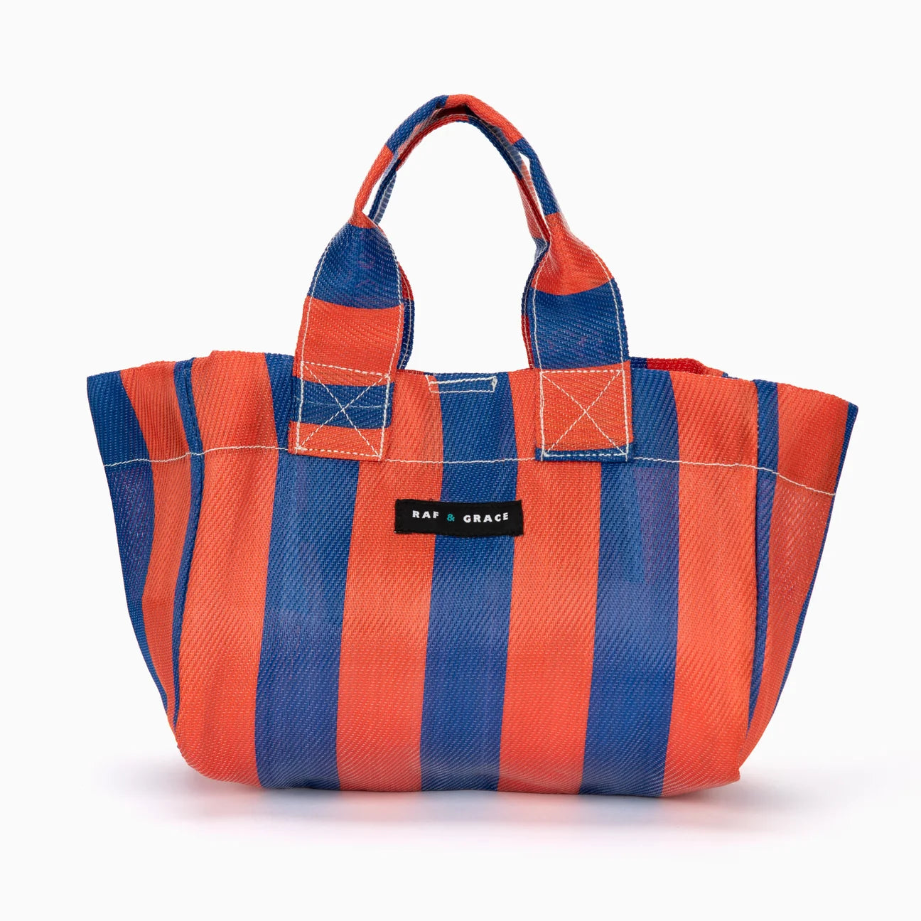Micro Shopper Bag - Blue/Tomato Red