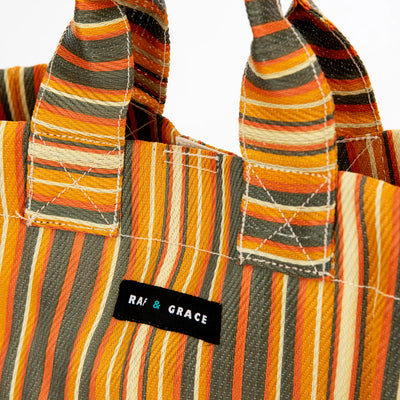 Micro Shopper Bag - Chocolate/Orange
