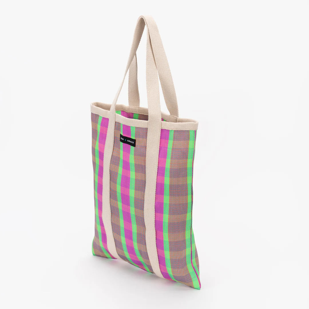 Tote Bag - Bright Pink & Green