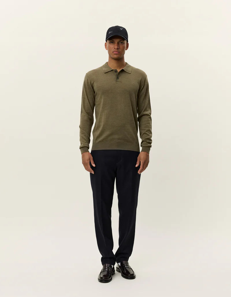 Greyson Merino Polo Knit -Military Olive