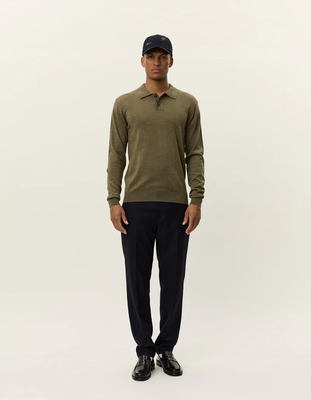 Greyson Merino Polo Knit -Military Olive