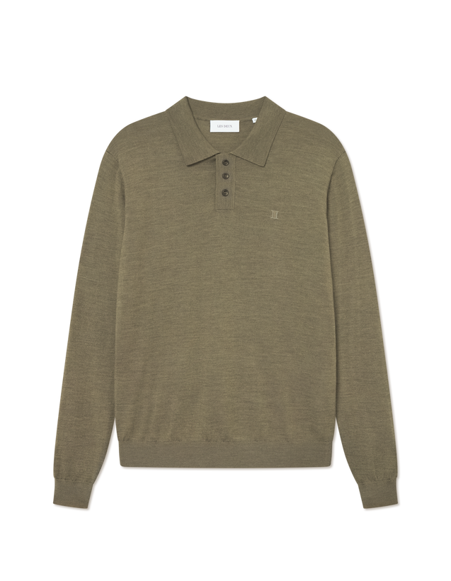 Greyson Merino Polo Knit -Military Olive