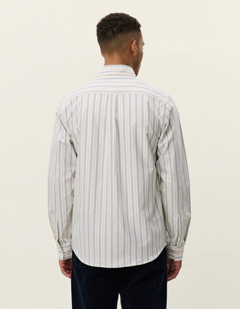 Konrad Striped Oxford Shirt - Light Ivory