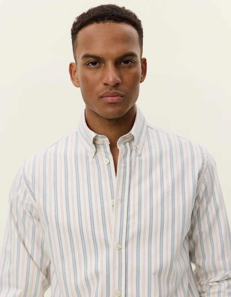 Konrad Striped Oxford Shirt - Light Ivory